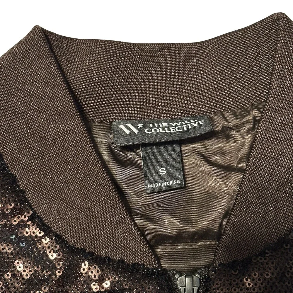 NWOT Wild Collective NFL Cleveland Browns Women's Sequin Jacket Size S MSRP $160